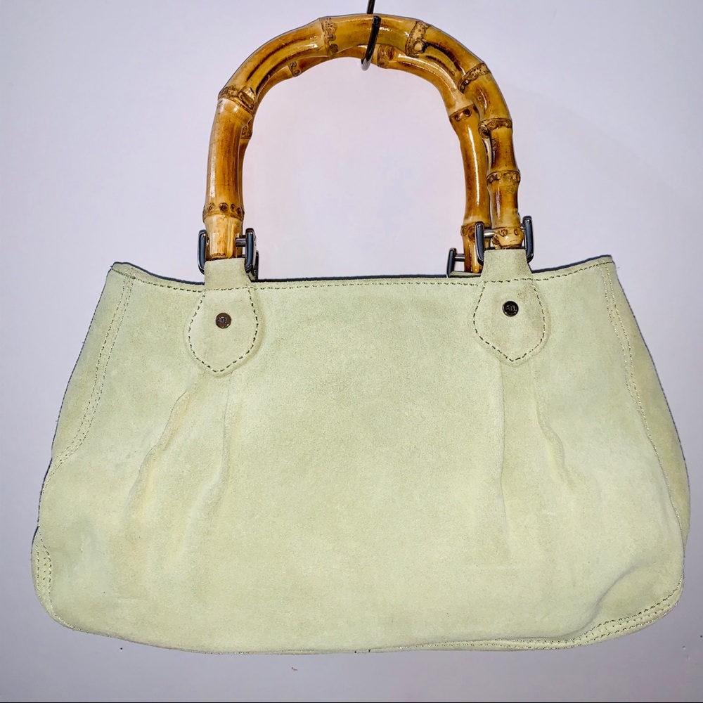 Loft Suede Mini Handbag With Bamboo Handles